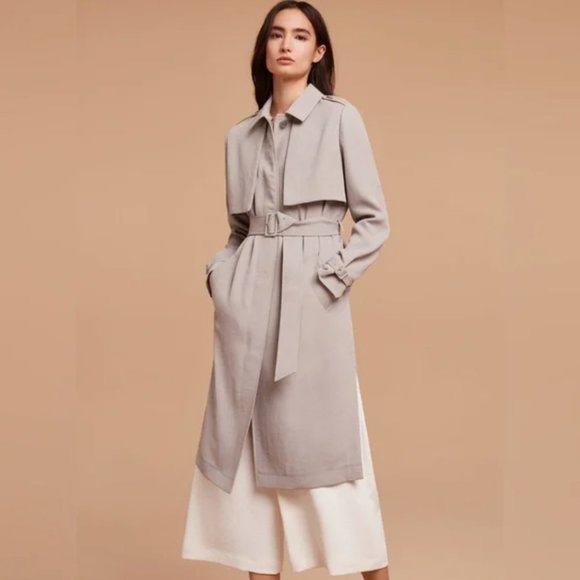 Wilfred Light Gray Trench Coat - Picture 3 of 11
